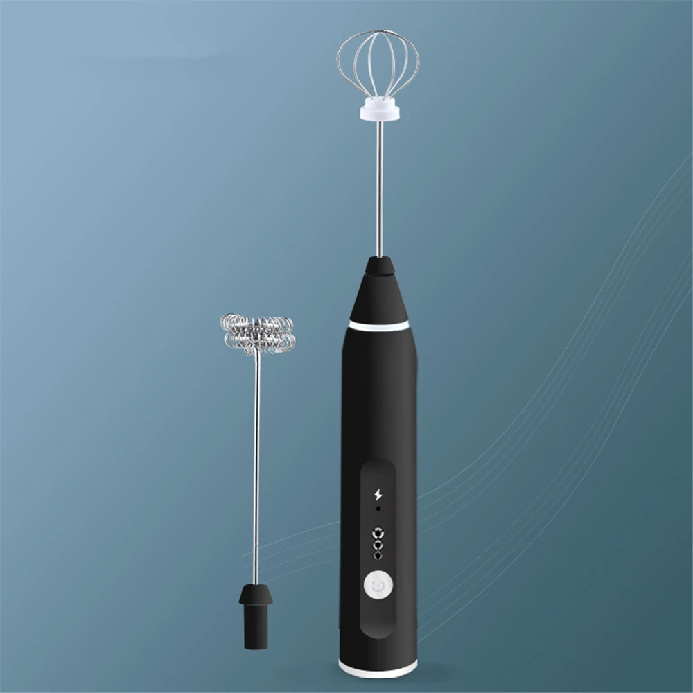 

USB Charging Egg Beater 3 Speeds Coffee Milk Drink Whisk Mixer Eggbeater Frother Stirrer Handheld Manual Food Blender Whisk Tool