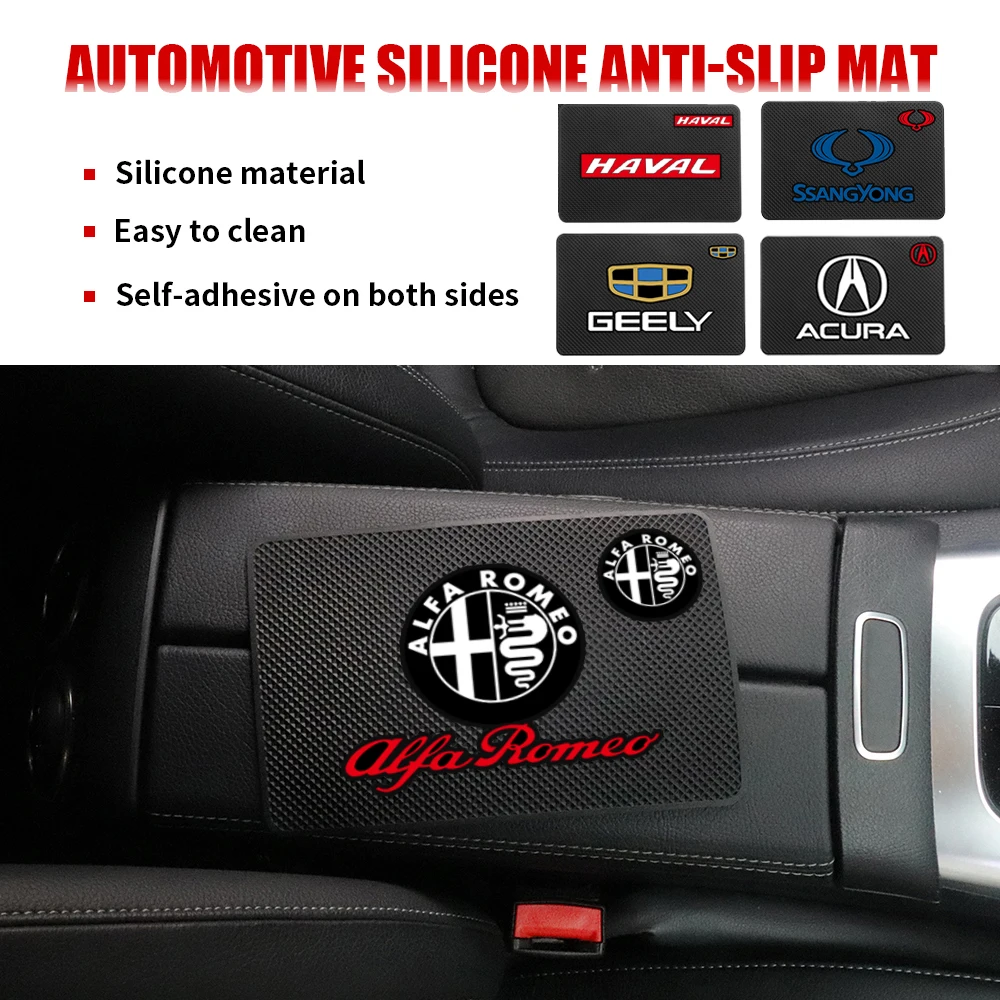 

Car Anti- Slip Silicone Mat Interior Dashboard Sticky Non-Slip Gel Pad For Alfa Romeo Giulia Stelvio MiTo Giulietta 147 156 166