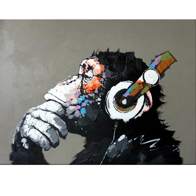 

Oil Painting No By Numbers On Canvas With Frame Monkey HandPainted Picture To Paint For Adults Drawing DIY Kits Home Decoration