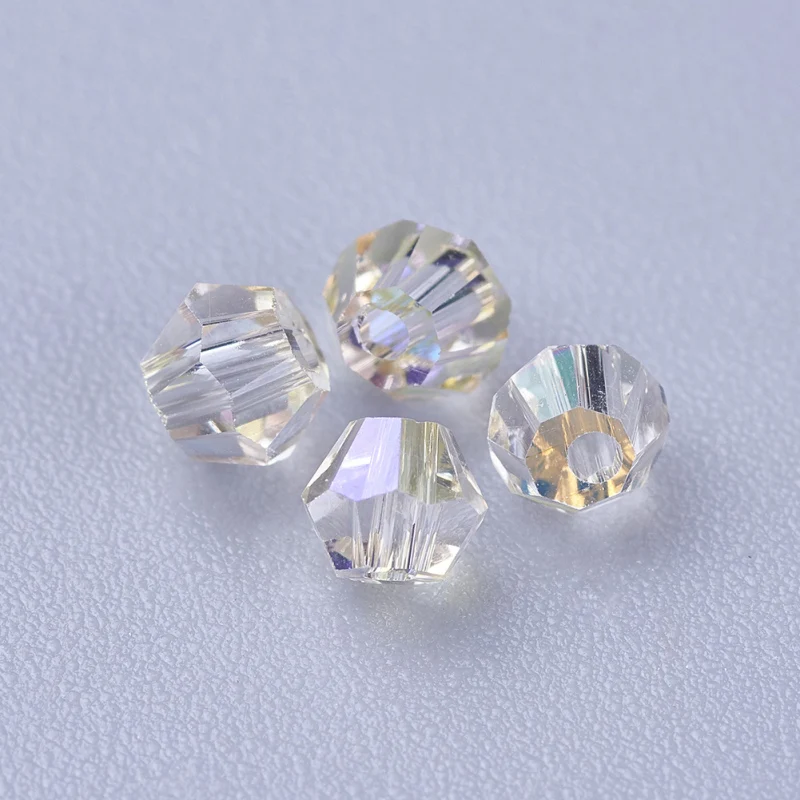 200pcs Faceted Glass Rhinestone Bicone Shape Beads 3mm 4mm 5mm 6mm for bracelet necklace Earring DIY jewelry making F70 | Украшения и