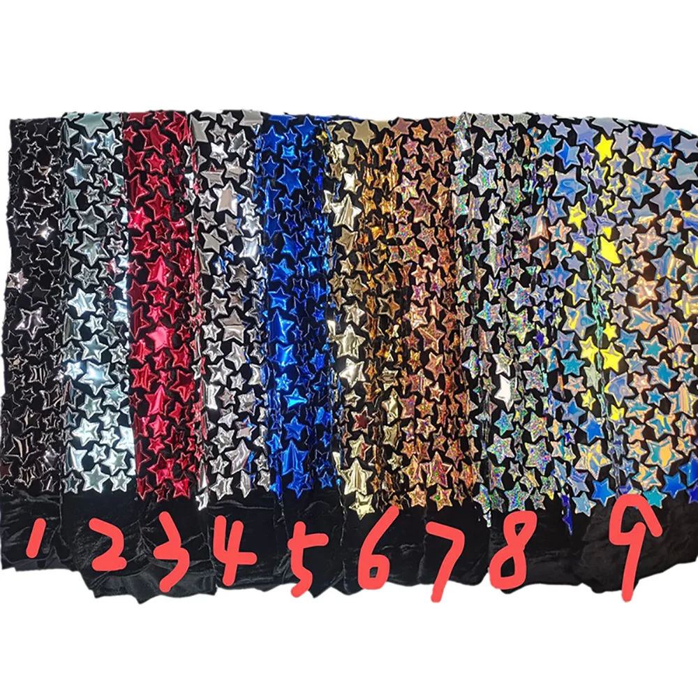 

Women dresses black African silk fabric with full of colorful Pentagram sequins hot sale ARV13 beautiful Velvet lace fabric