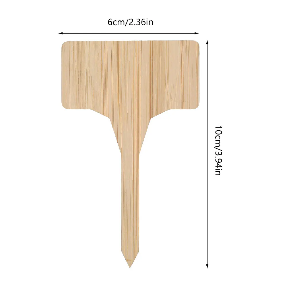 

20pc T-Type Bamboo Plant Labels Eco-Friendly Wooden Plant Sign Tags Garden Markers &1pcs Pen for Seed Potted Herbs Flowers Tools
