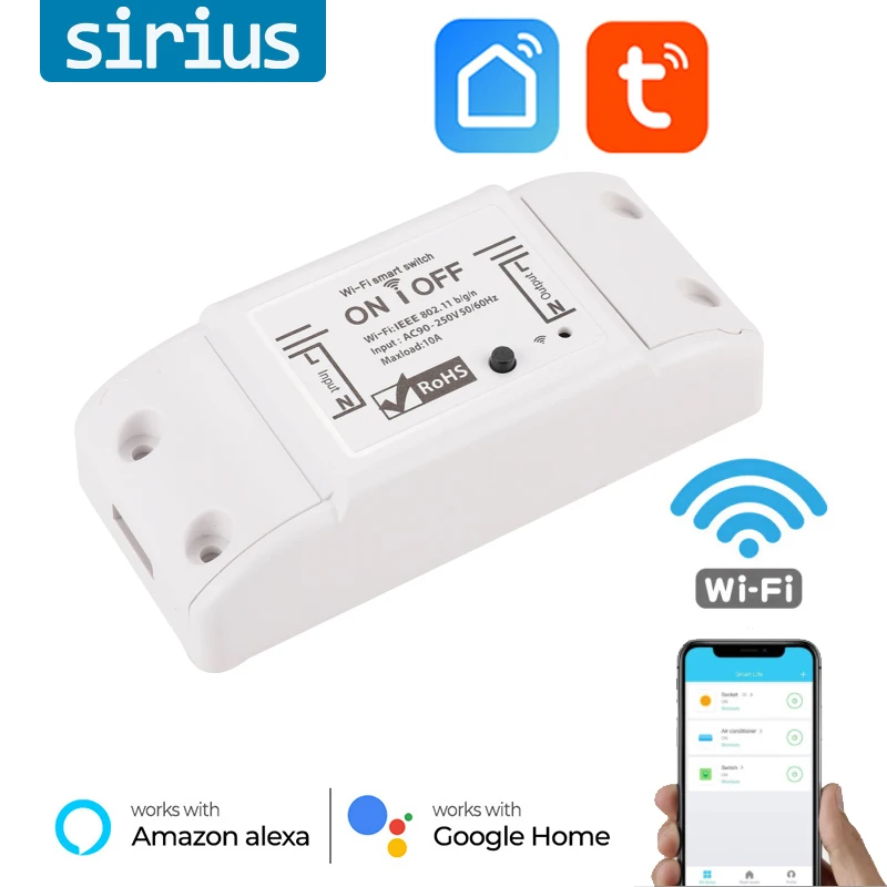 

Умный выключатель Tuya с Wi-Fi, дистанционное управление через приложение, автоматизация «сделай сам» для умного дома, работает с Alexa Google Home