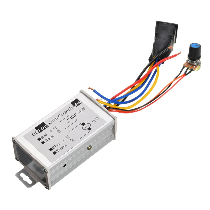 20A DC Motor PWM Speed Controller CW CCW Reversible Switch 9-60V 12V 24V 36V Run/Stop/Reverse | Обустройство дома