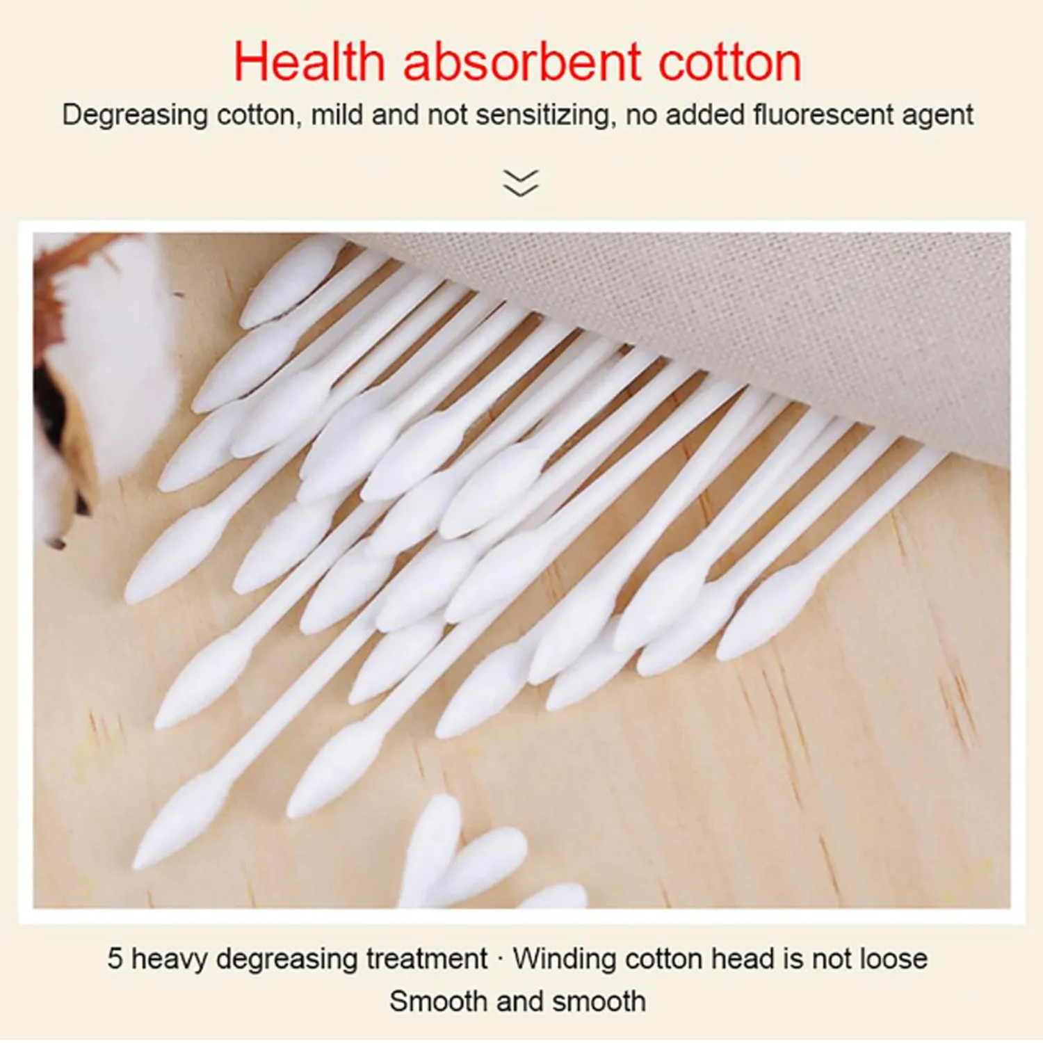 300PCS Cotton Swabs Disposable Double-headed Buds for Baby Personal Care Makeup Nose Dirt Earwax Eye Stains Removing | Мать и ребенок