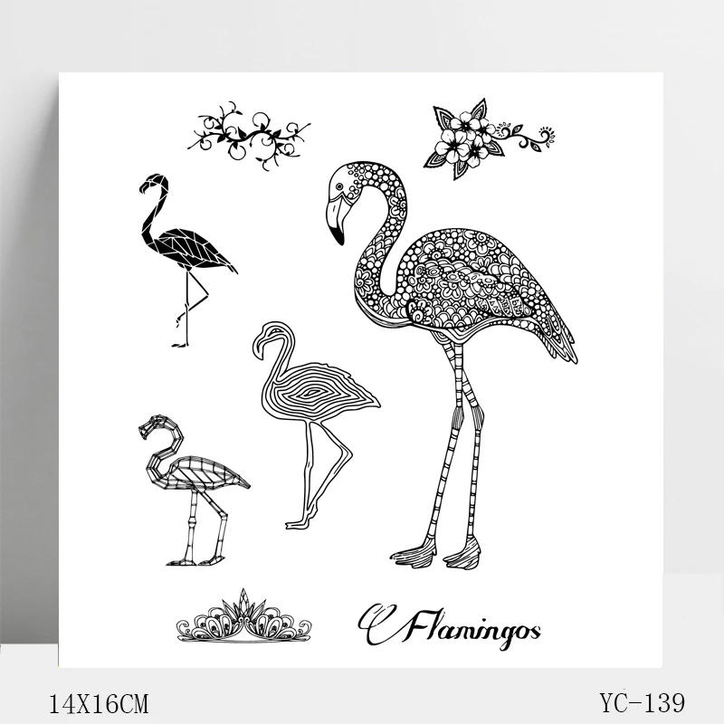 

Flamingo Silicone Stamp for DIY Scrapbooking/Photo Album Decorative Card Making Clear Stamps Supplies