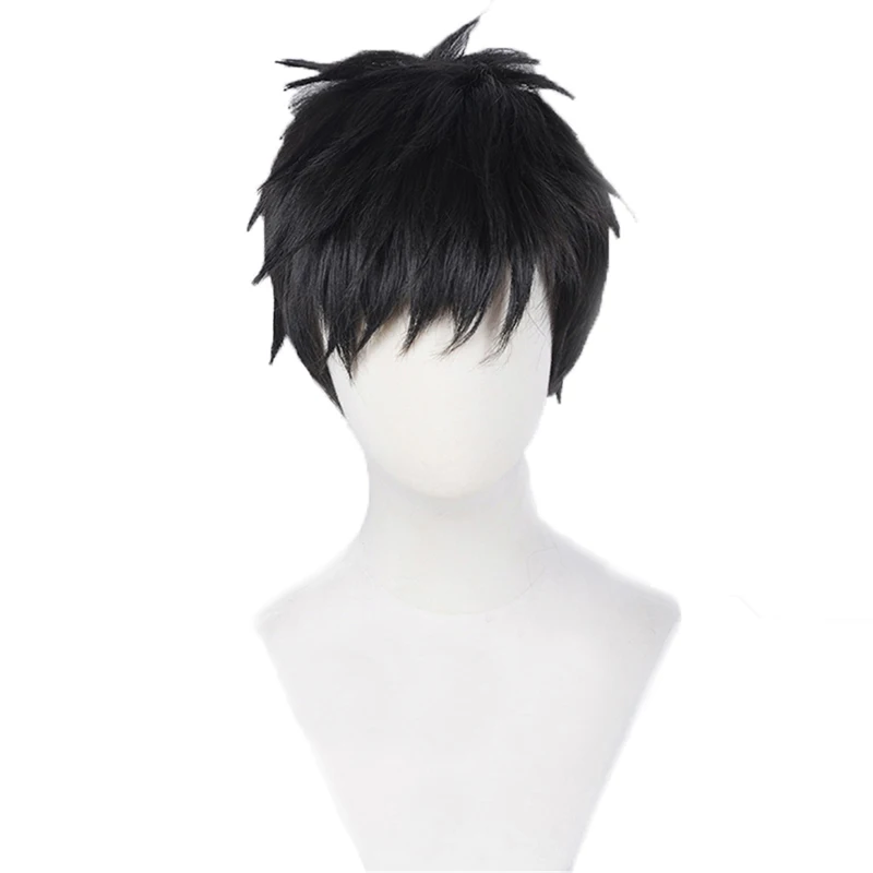 

Haikyuu!! Daichi Sawamura Short Black Straight Heat Resistant Fiber Hair Anime Costume Cosplay Wigs Hajime Iwaizumi