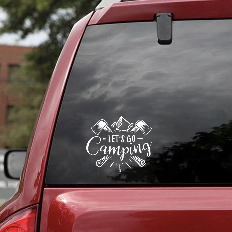 

16*12.7cm Let's Go Camping Sticker / Decal Camping Be Different Vinyl Car Wrap Decor Decals Car Decor