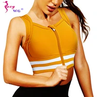 sexywg sports bra yoga bras womens push up brassiere zipper sport top crop fitness running vest active wear yoga gym sportswear