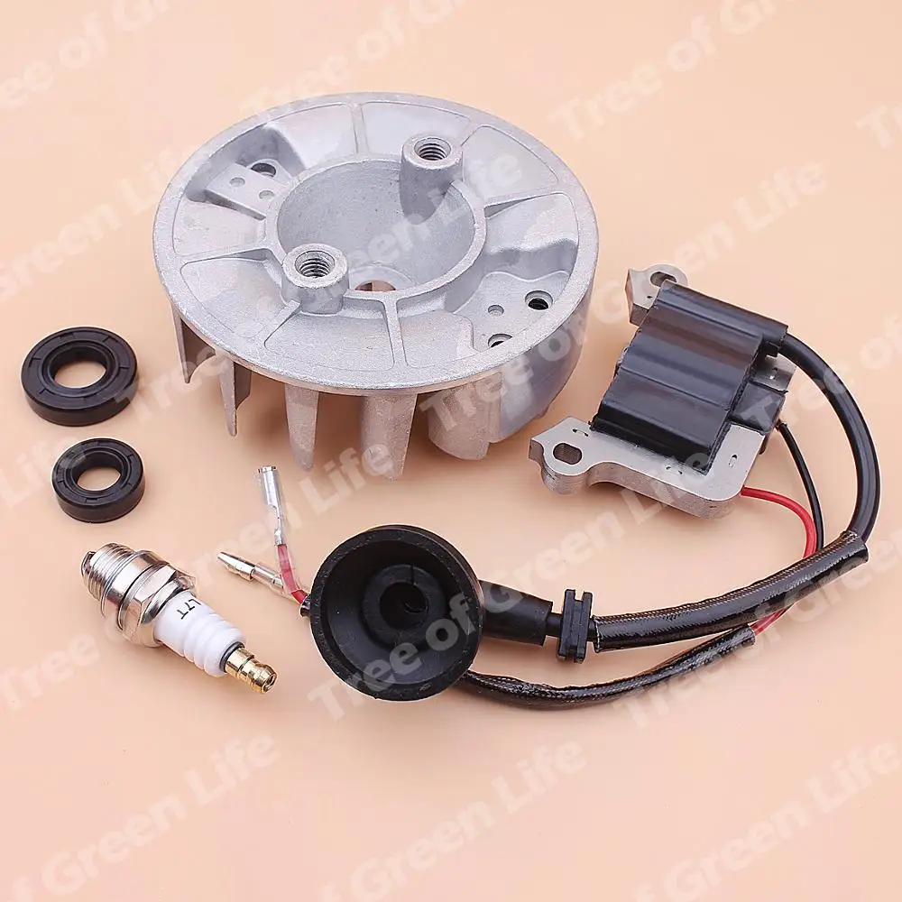 

Ignition Coil For 40-5 43cc 52cc Spark Plug Oil Seal Grass Trimmer Brush Cutter EngineFlywheel lawn mower power tools
