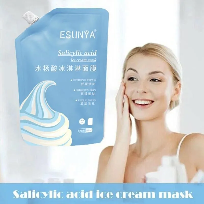 

300ml Salicylic Acid Ice Cream Mask Deep Hydrating Face Cleansing Ceeam Skin Pore Care Care Moisturizing Whitening Shrink I9B7