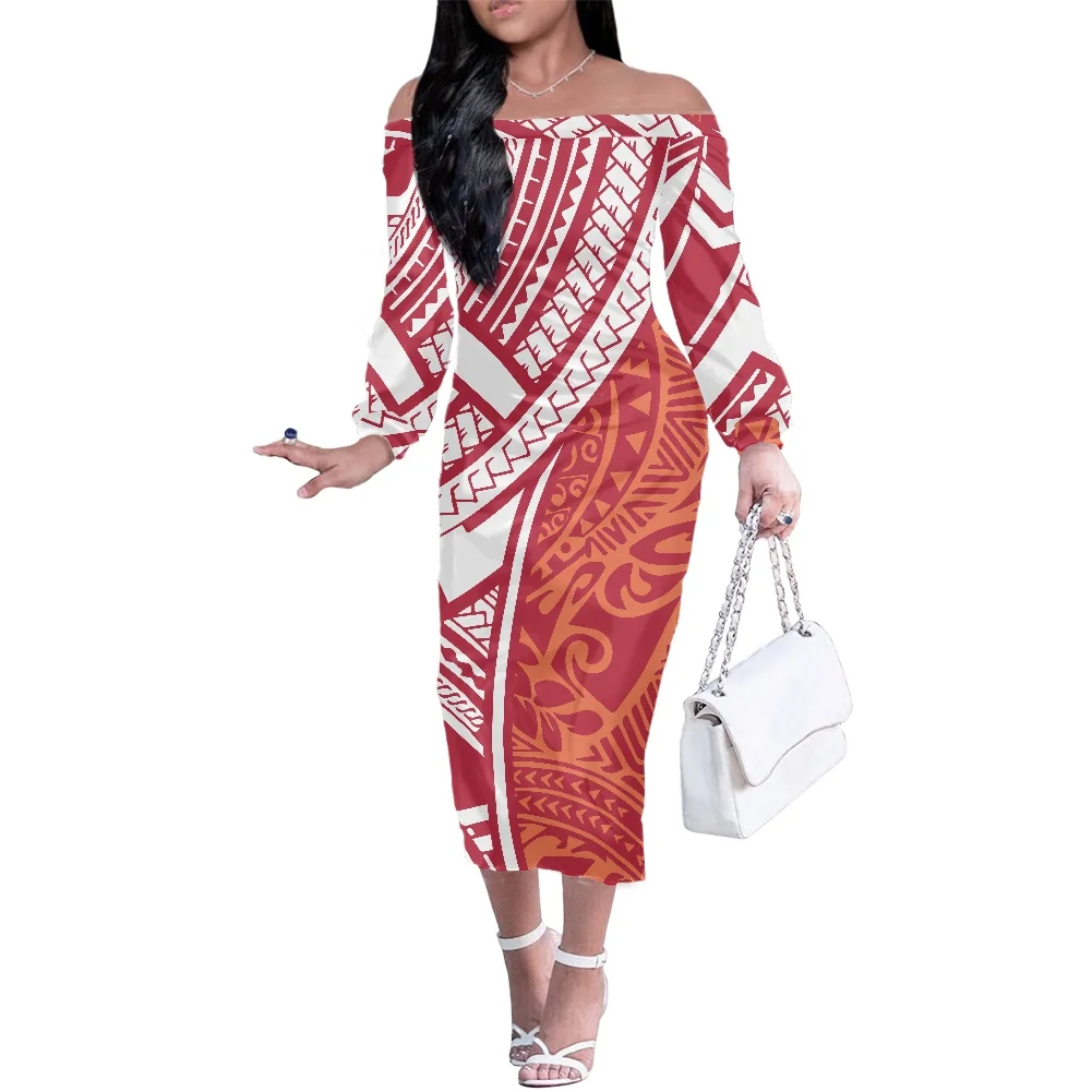 

Женское платье с открытыми плечами, длинным рукавом и цветочным принтом