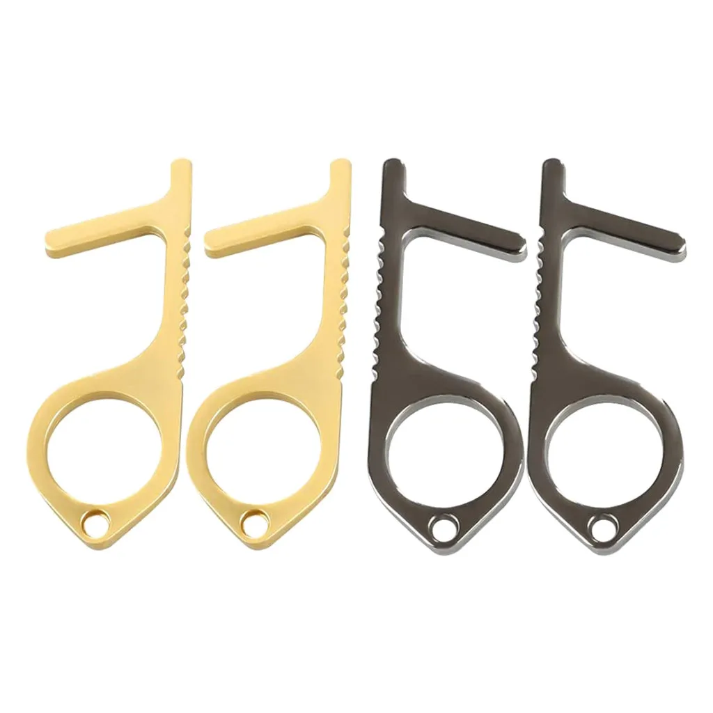 Портативный латунный EDC открывалка двери ближе Бесконтактный держать руки