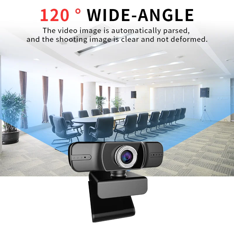 

USB HD 1080P Webcam Built in Double Microphone 2MP Manual Focus 120 Degree Wide Angle for Youtube Streaming PC Laptop