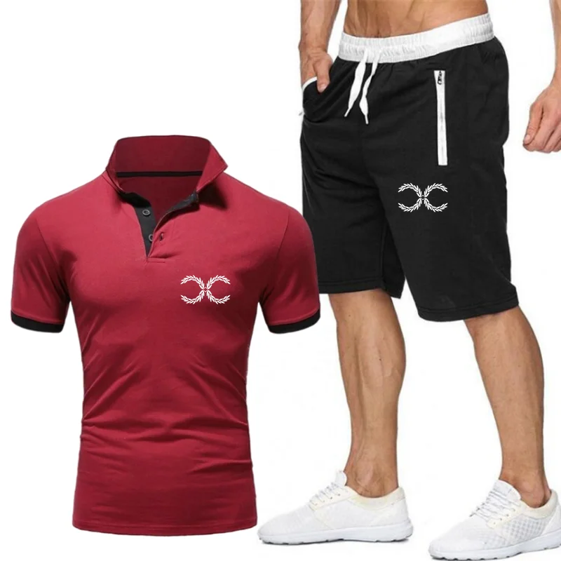 

Men's casual suit 2 PCS quick-drying polo shirt short sleeve T-shirt striped shorts suit men's sportswear summer sportswear