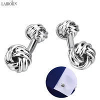 laidojin fashion twisted knot cufflinks for mens shirt high quality oval cuff links brand design jewelry wedding groom gift