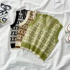 Женские свитера женские Cвитера свитер без рукавов майки Mujer v-образным вырезом Mujer Suteres Pull Femme жилетка на осень и весну в уличном стиле