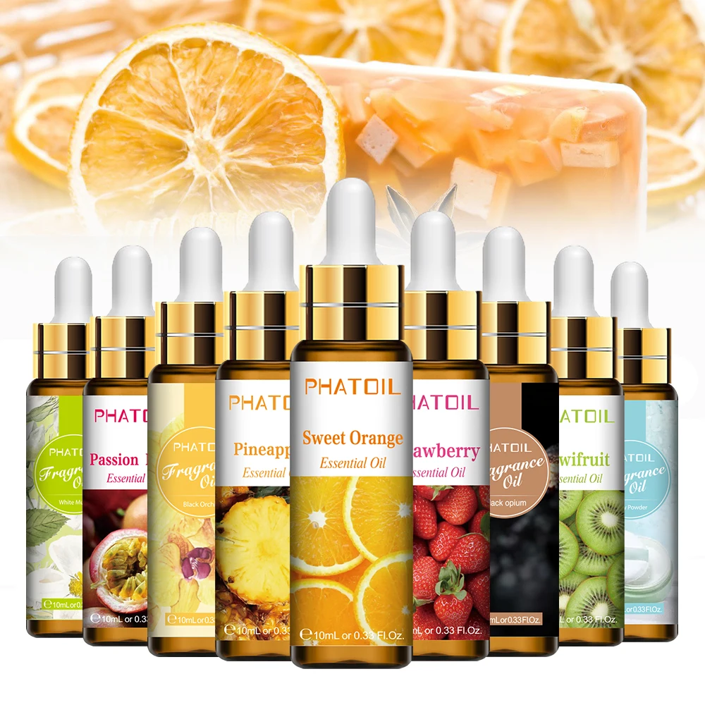 

10ml Pure Fruit Flower Aroma Fragrance Oil for Candle Soap Making Strawberry Mango Passion Musk Banana Coconut Oil with Dropper
