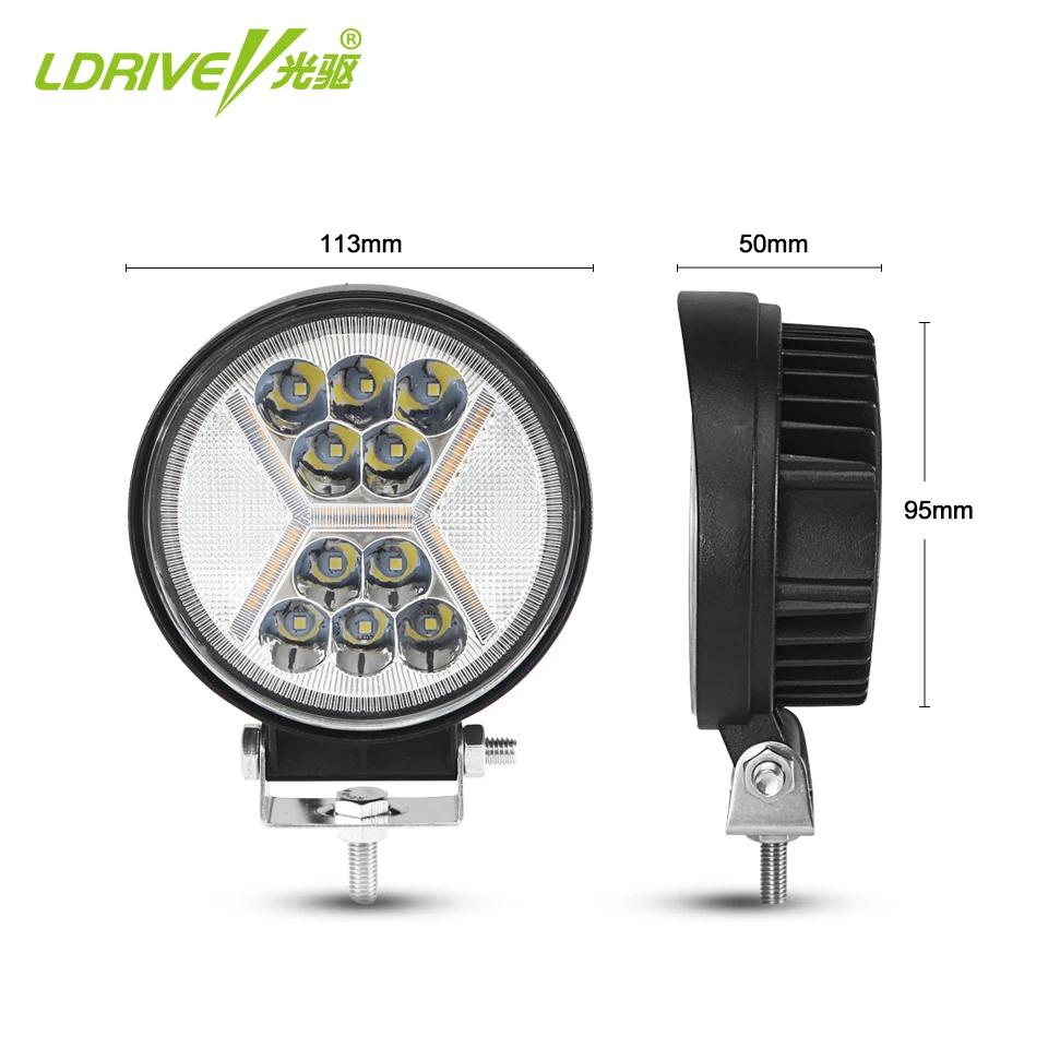 

New Round 4 Inch 20W LED Daytime Running Lights Off-road Beam Driving Lights Car Work Light Driving Lighting Round Spotlight