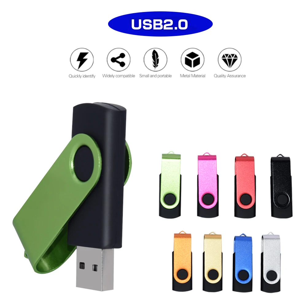 

Metal USB Flash Drive 2.0 128GB 64GB 32GB High Speed 16GB 8GB 4GB Pen Drive Memory Flash USB Stick Pendrive Custom Logo Gifts