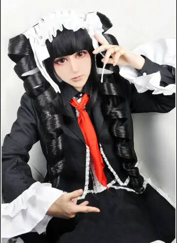 Парики Danganronpa Celestia Ludenberg Стильные черные Спиральные Локоны косплей парик +