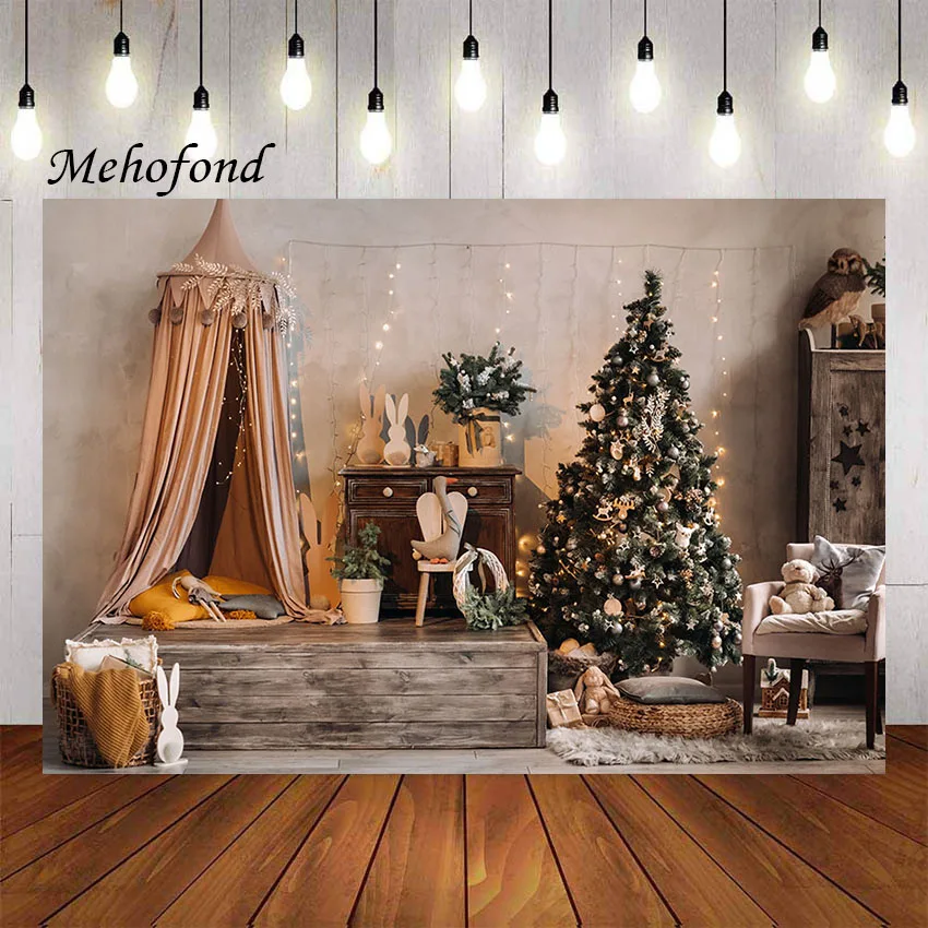 

Фотофон Mehofond Зимний Рождественский лагерь палатки светильник дети семейный портрет фотостудия реквизит