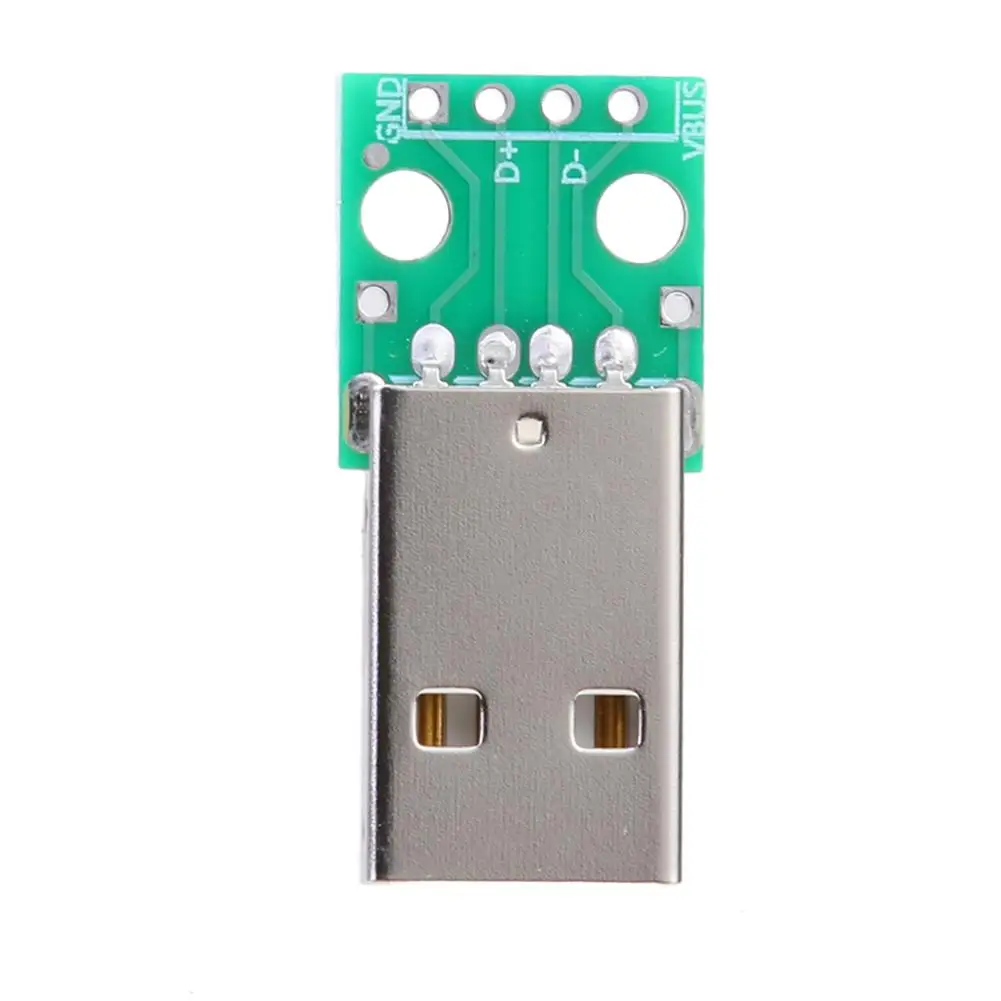 Портативный 10 шт. USB штекер для DIP 4Pin сквозное отверстие PCB адаптер соединитель