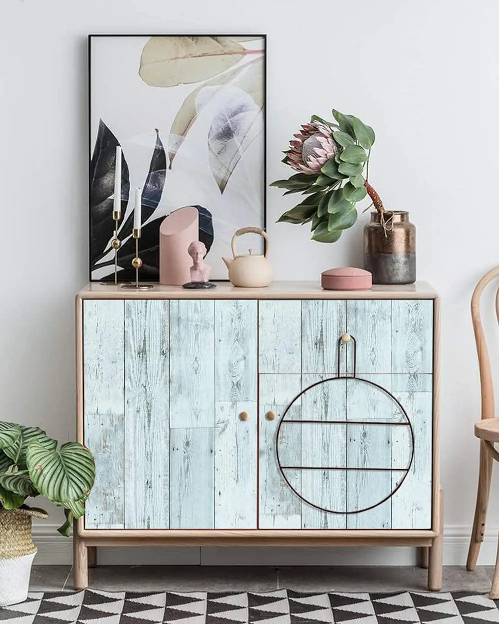 

BoCun Vintage Wood Contact Paper White/Gray/Blue Distressed Wood Peel And Stick Self Adhesive Wallpaper Removable Wall Sticker