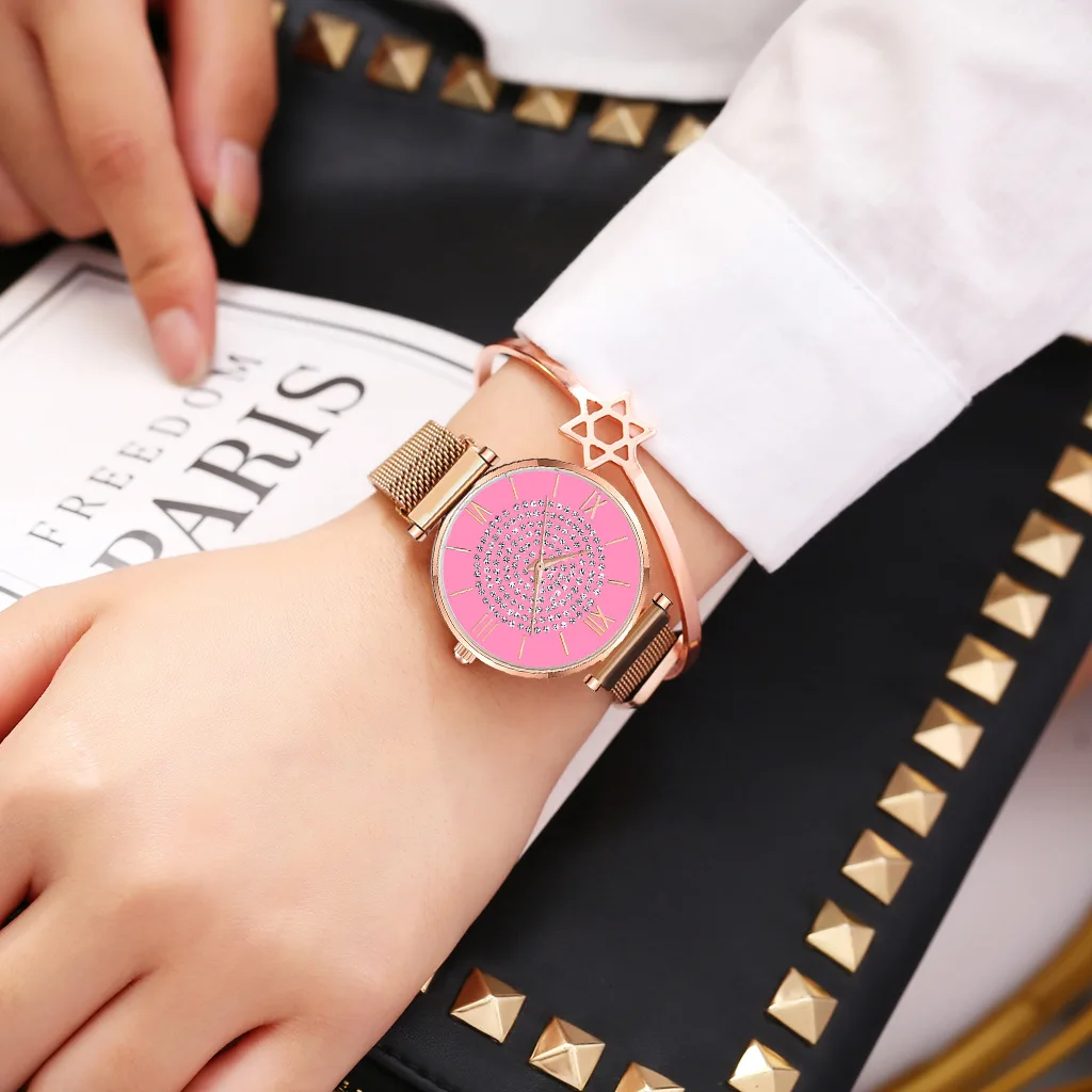 Часы наручные женские с магнитным браслетом брендовые Роскошные элегантные со