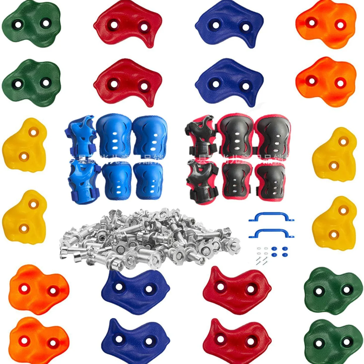 

10 детских скоб для скалолазания, с 2 комплектами защитного оборудования, набор ручек для игровой площадки для взрослых