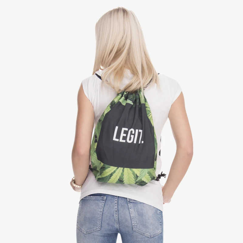Новый 3D мешок с кулиской принтом законным зеленая модная Mochila Cuerda дома и на