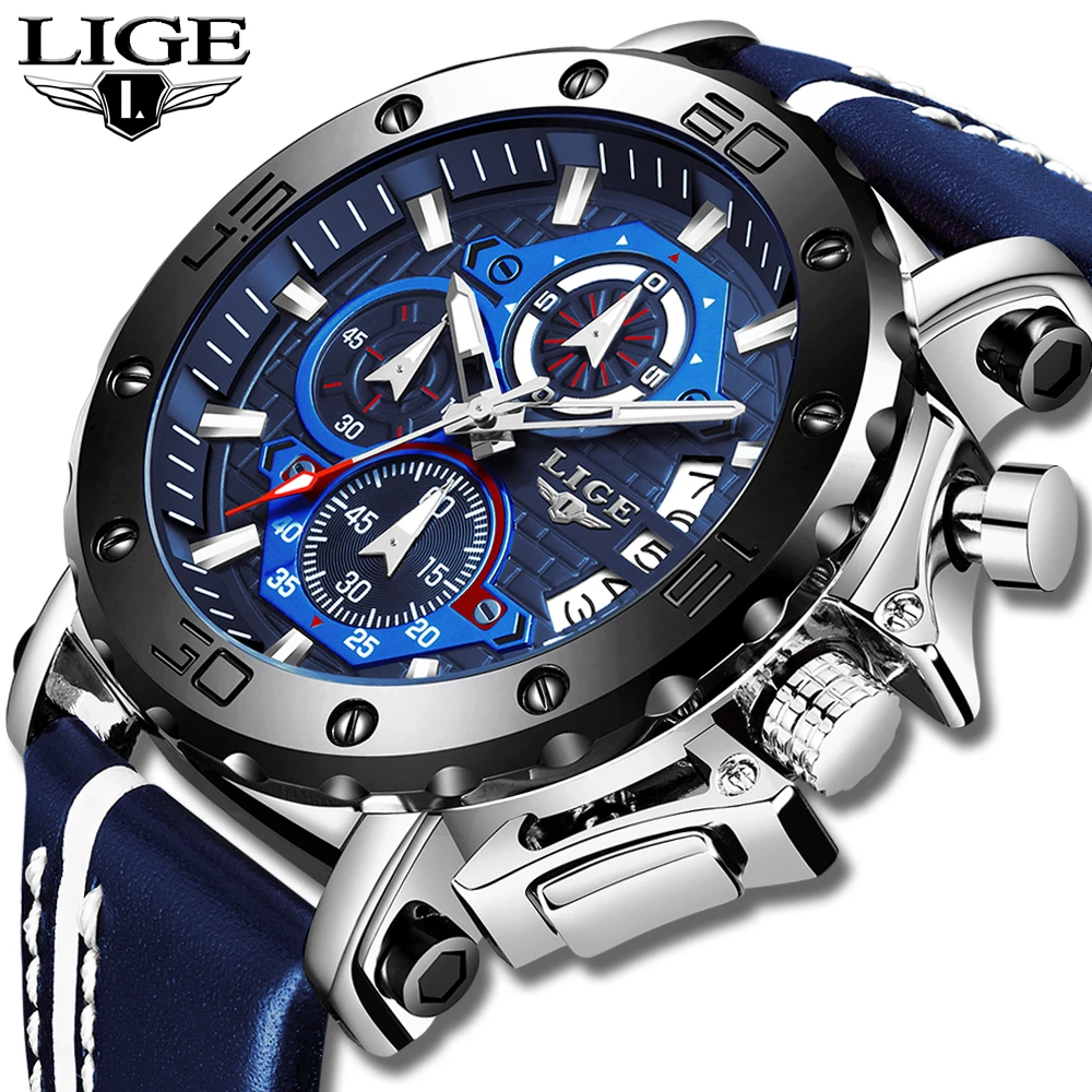 Reloj 2020 Men Quartz Watch Top Brand Luxury Military Sports Wrist watch Leather Strap Waterproof Mens Watches Relogio Masculino | Наручные