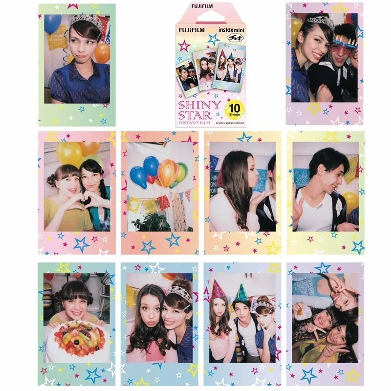 2017 Новый оригинальный Fujifilm Fuji Instax Mini блестящие звезды принты Плёнки 10 Простыни