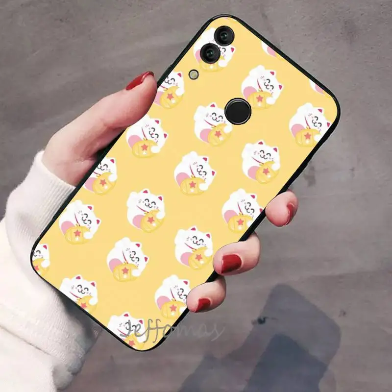 

Cartoon Lucky Cat Phone Case For Huawei Honor view 7a5.45inch 7c5.7inch 8x 8a 8c 9 9x 10 20 10i 20i lite pro