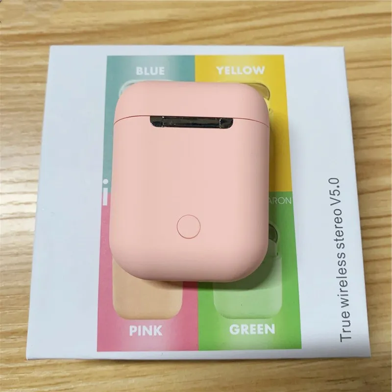 Розовый I12 tws Macaron i12 наушники Bluetooth 5,0 сенсорное управление Модель Авто сопряжение поддержка Dorp розничная торговля - Цвет: Розовый