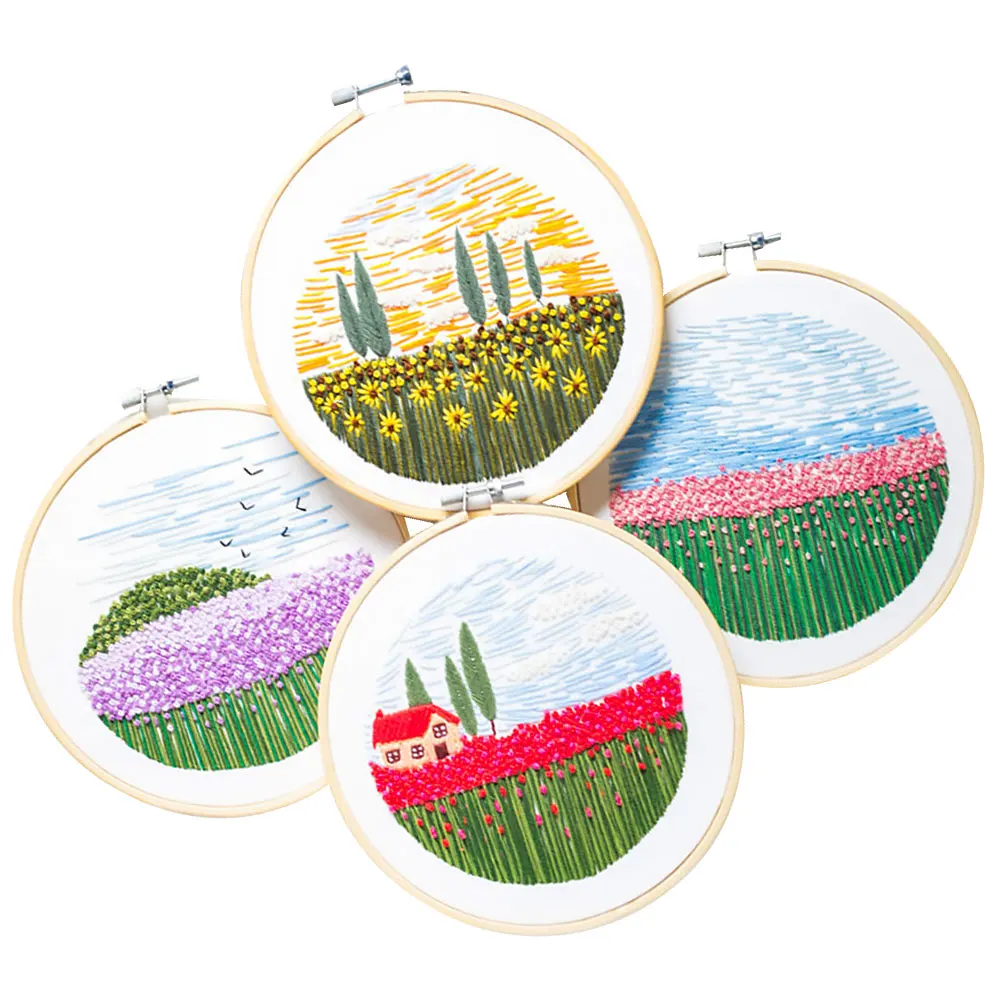 4 комплекта аксессуары для вышивания инструменты прочные без основы ткань иглы