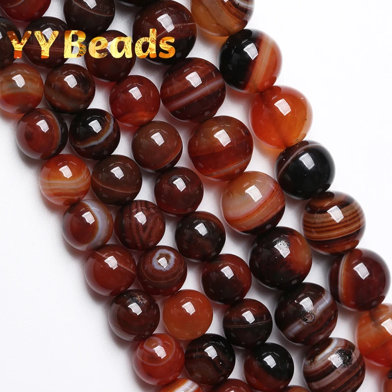

Natural Red Black Dream Stripes Agates Beads Round Loose Spacer Charm Beads For Jewelry Making Women Bracelets Ear Studs 4-12mm
