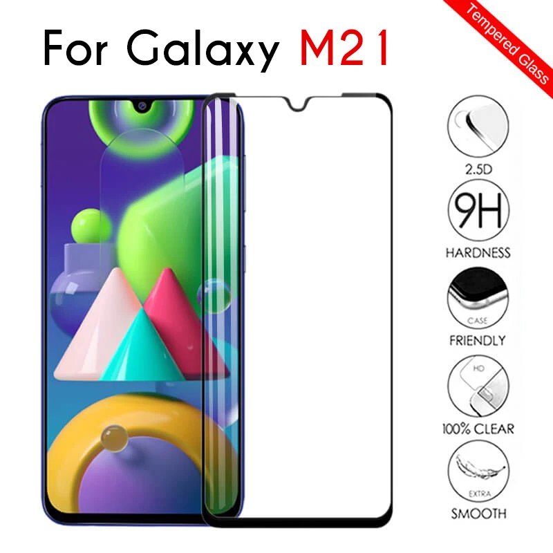 9D Full Cover Protective Glass for Samsung M21 Tempered Glass Samsung Galaxy M21 SM-M215F M215 M215F Screen Protector M 21 Glass