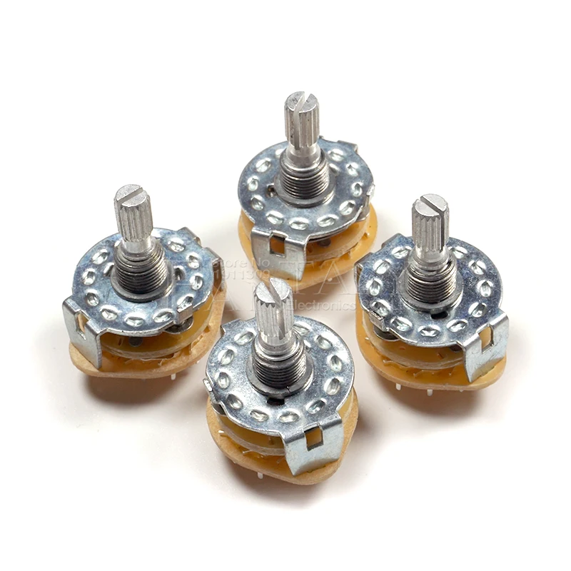 2PCS RS25 Band switch 1P11T Mount Rotary Switch Selector 2 Pole 5 Position Knob Switches | Электронные компоненты и
