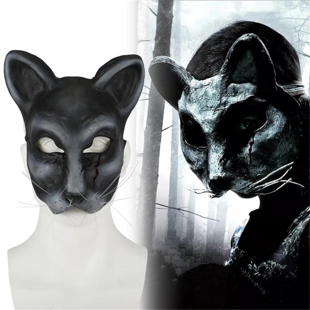 Movie Pet Sematary Ellie's Cat Cosplay Face Mask Latex Scary Creepy Half Adult Unisex Props Party Halloween | Тематическая