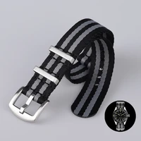 nylon nato straps 20mm stainless steel tongue buckle cronos diver l6004 watch accessories bands