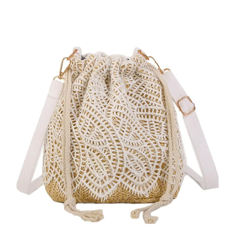 

Fashion Small Straw Bag Trend Lace Design Crossbody Bags For Women 2021 Summer Bohemia Shoulder Bag Female Travel Handbags Totes