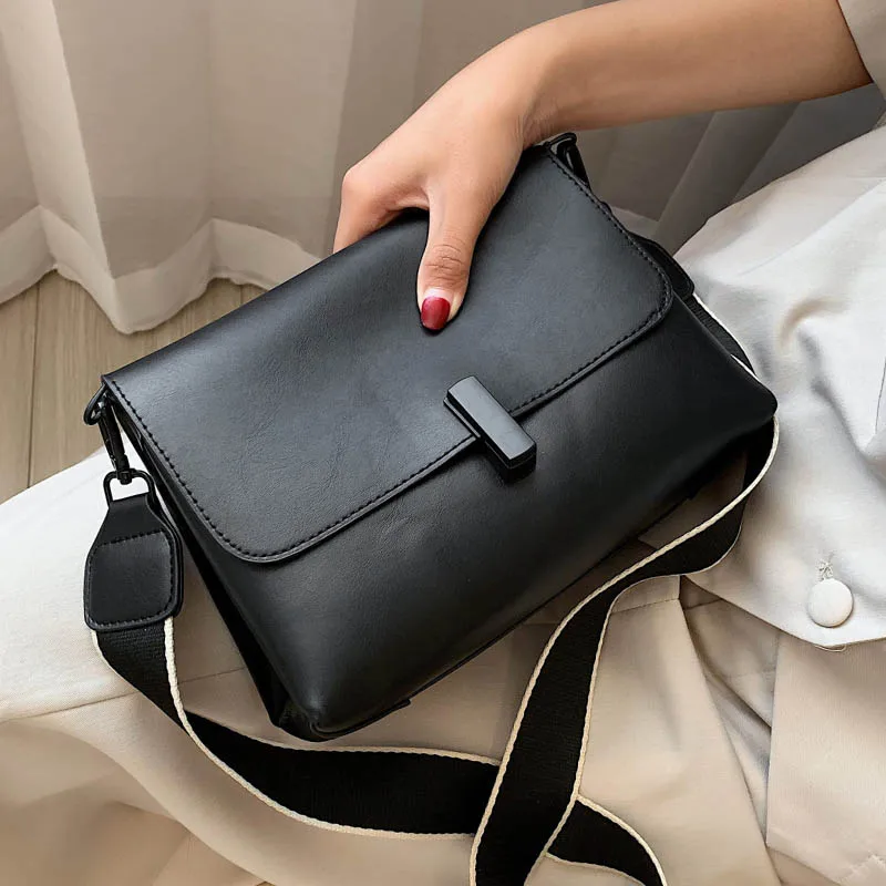 

Women Bag High Quality Crossbody Bags For Women Solid Color Simple Shoulder Bags Pu Leather Flap Satchels Ladys Minimalist Style