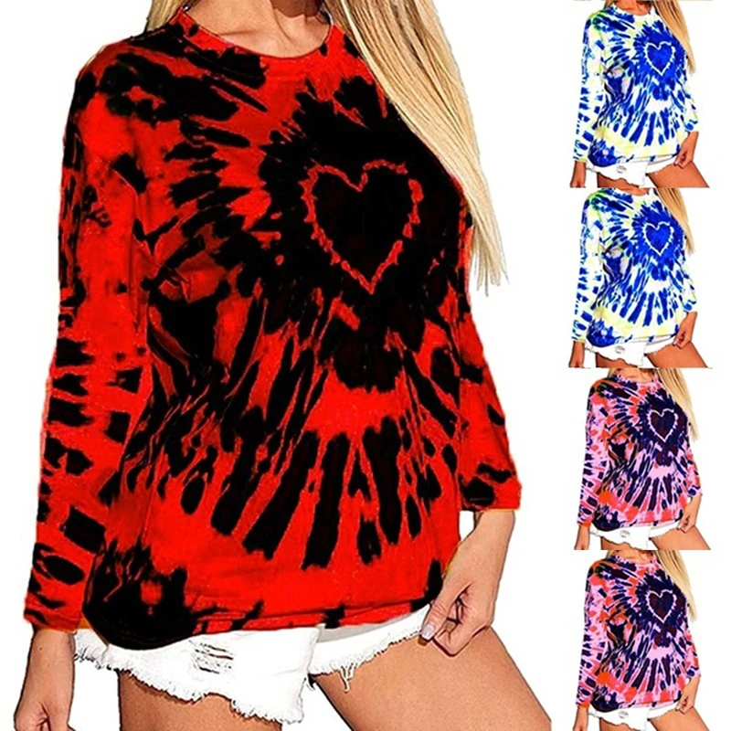 

Женская футболка с длинным рукавом, круглым вырезом и галстуком