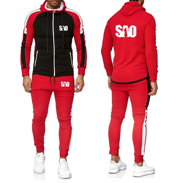 SAO Sword Art Online Printed Jacket Men Casual Sweatshirt Harajuku Streetwear Splice Long sleeve+Pants 2Pcs Sporting H | Автомобили и