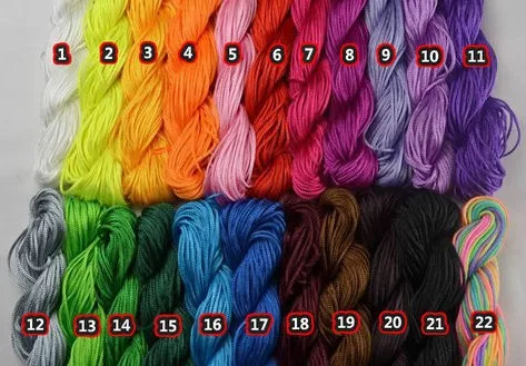 

DHL FREE can choose color 22 mixed color Knot String Nylon crystal Cord Rope for Bracelet hfte