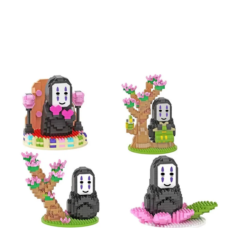 

Anime Spirited Away No Face Man Mini Block Set DIY Kaonashi Model Building Brick Toy For Children