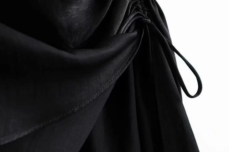 Bazaleas Элегантное Шелковое женское платье винтажное летнее с завязками сбоку