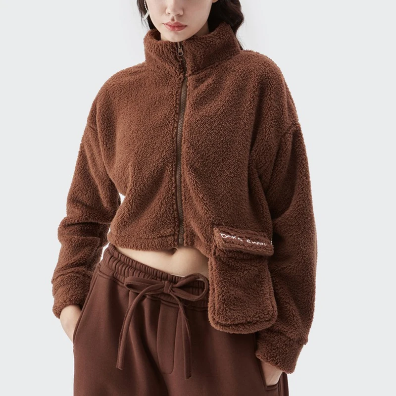 

Rainbowwaves Autumn Winter Fashion Women's Sweatshirts Hoodies Solid Color Long Sleeve Coats Fleece Hoodie Sexy Zip Up Crop Top