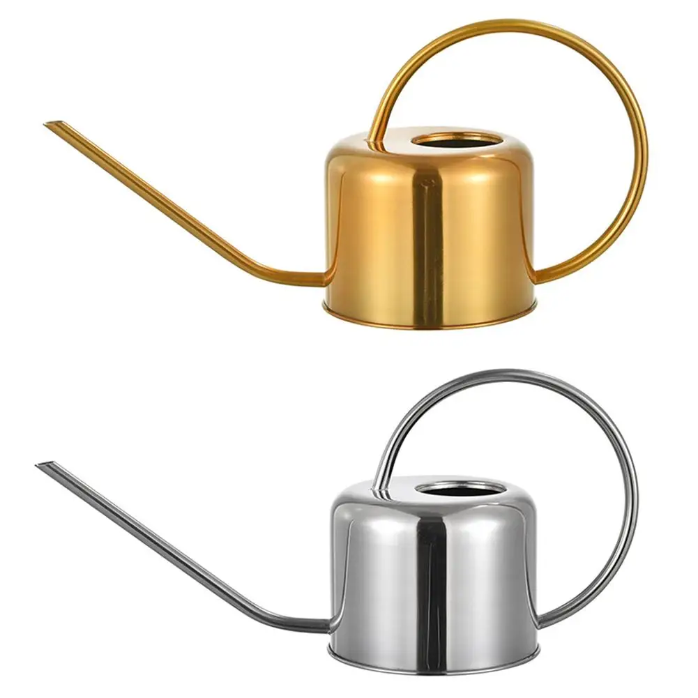 Gardening Watering Kettle Golden Stainless Steel 900ml Water Pot With Handle For Outdoor Long Can Planting Flower | Дом и сад